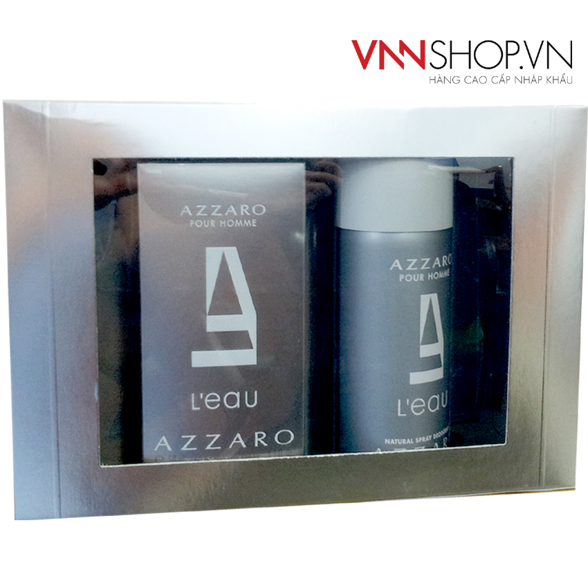Bộ 2 hộp nước hoa nam Azzaro Pour Homme L`Eau Edt Spray & Deodorant Spray