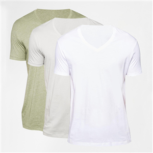 Bộ 3 áo thun nam cotton ASOS cổ chữ V - V Neck 3 Pack In Relaxed Fit