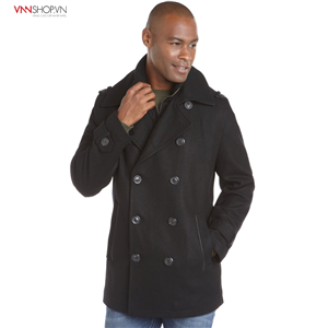 Áo khoác dạ nam Marc New York cổ vest, trang trí 2 hàng khuy, mầu đen