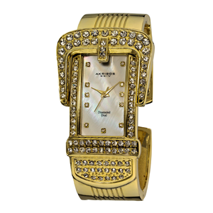 Đồng hồ nữ AKRIBOS XXIV mầu vàng mặt chữ nhật
