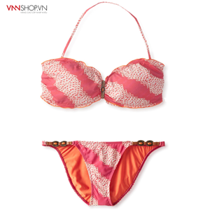 Bộ bikini Sofia by Vix màu hồng họa tiết trắng