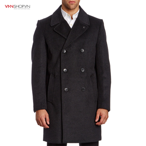 Áo khoác dạ nam Vince Camuto dáng dài, mầu đen lông chuột