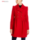 Áo khoác dạ nữ Betsey Johnson cổ vest, trang trí 2 hàng khuy, đuôi áo xòe, mầu đỏ